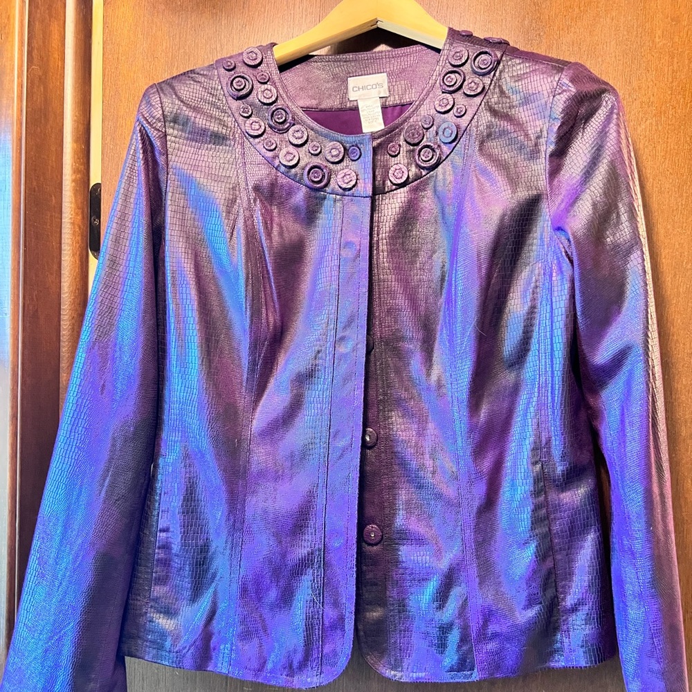 Beautiful Chico’s purple jacket. Size 1